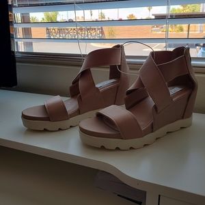 Steven New York Beige Wedge Heels